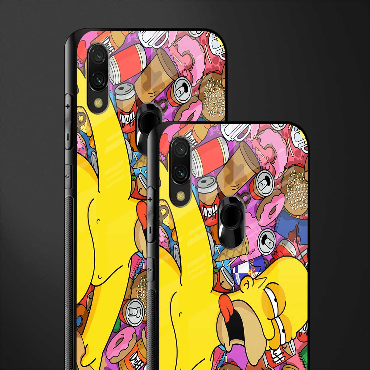 drunk homer simpsons glass case for redmi note 7 pro image-2