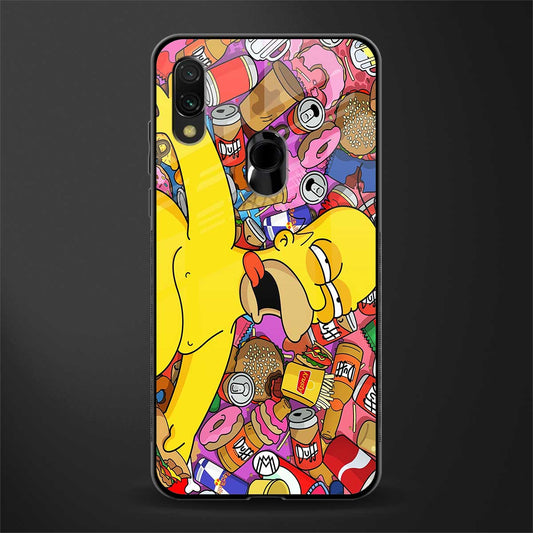 drunk homer simpsons glass case for redmi note 7 pro image