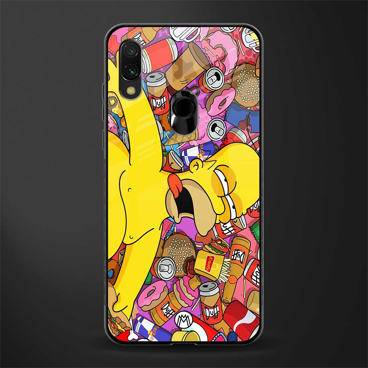drunk homer simpsons glass case for redmi note 7s image