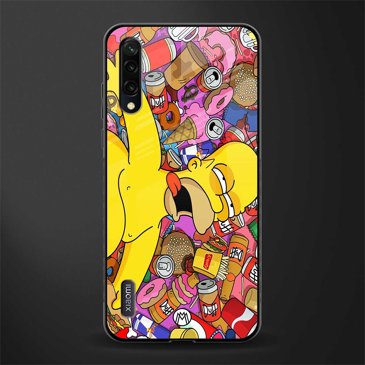 drunk homer simpsons glass case for mi a3 redmi a3 image