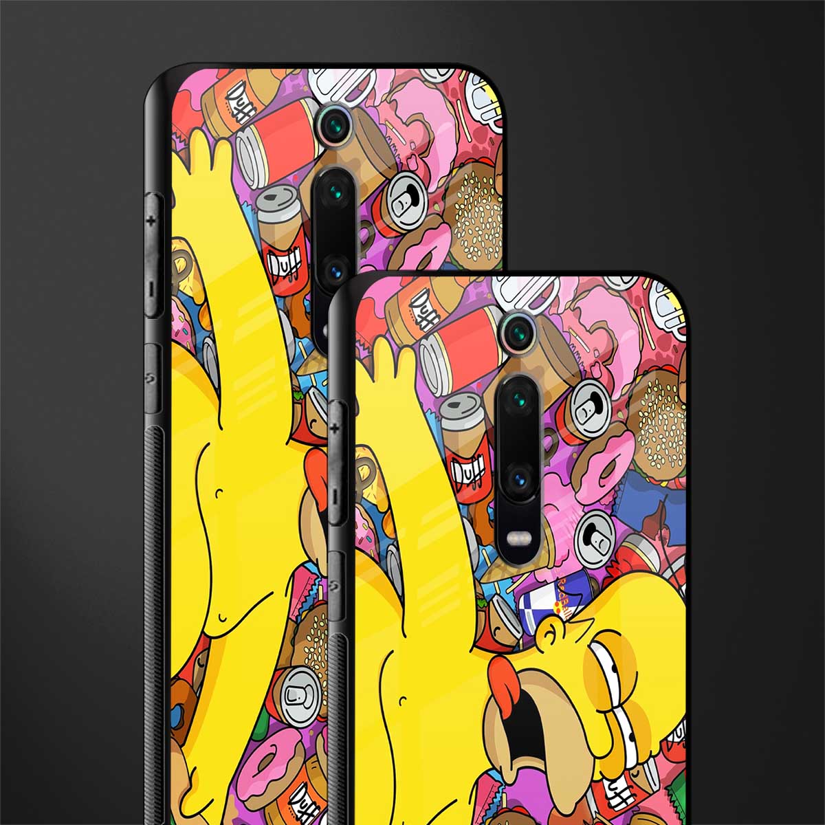 drunk homer simpsons glass case for redmi k20 image-2
