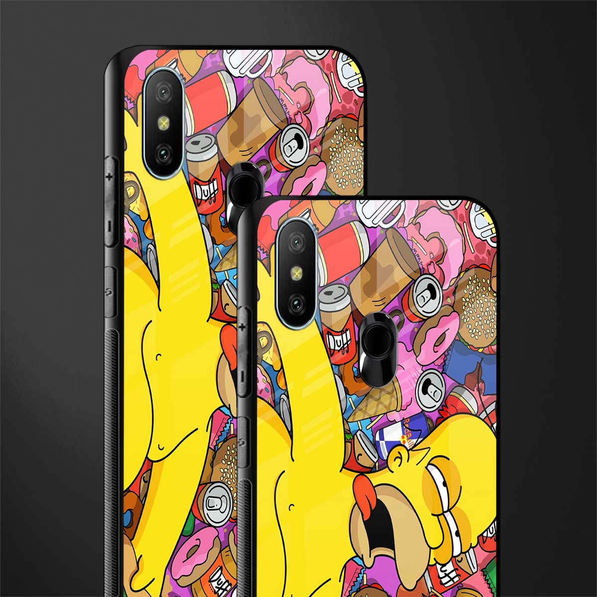 drunk homer simpsons glass case for redmi 6 pro image-2