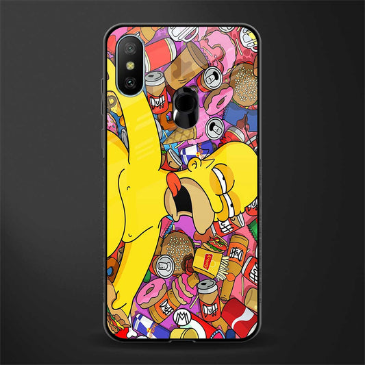 drunk homer simpsons glass case for redmi 6 pro image