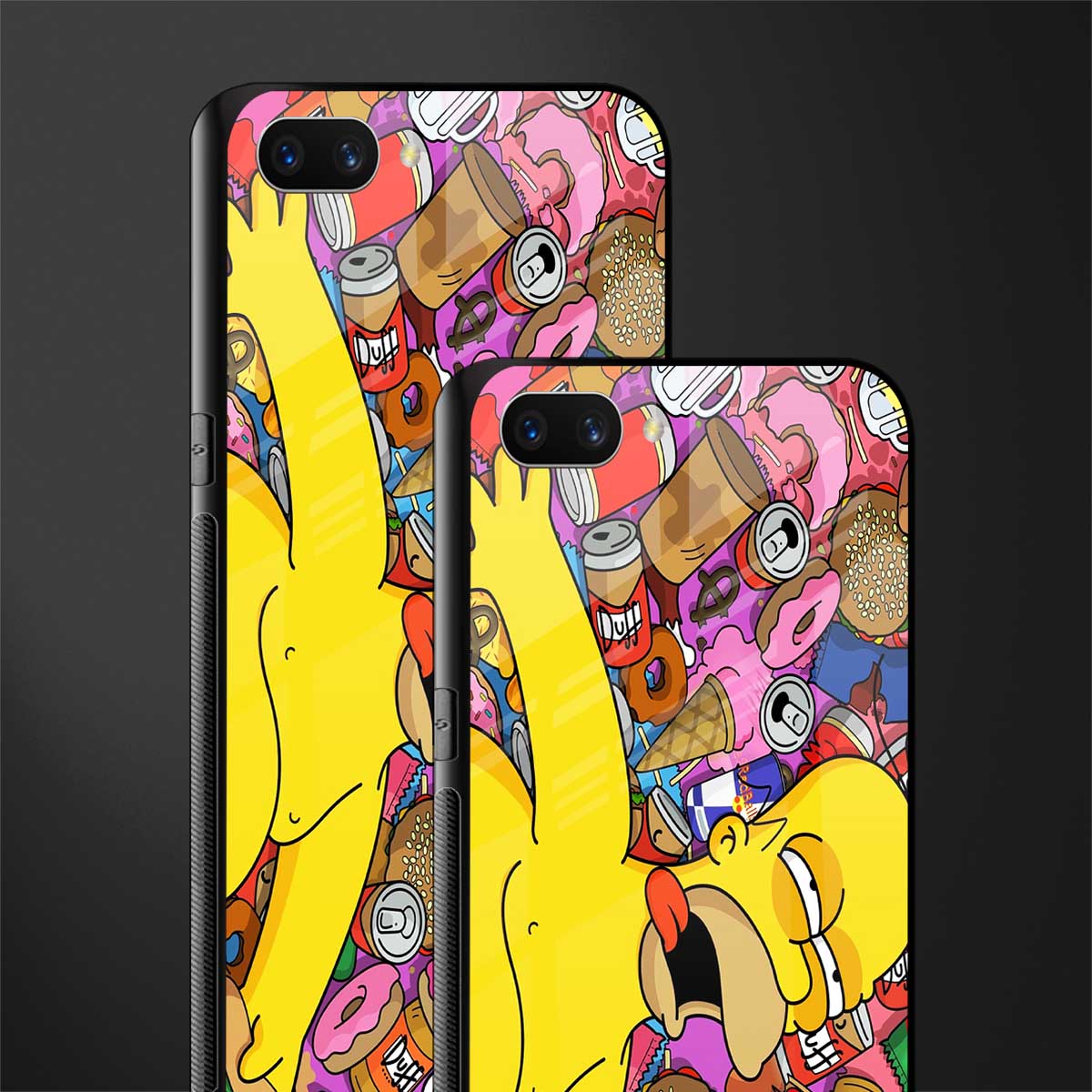 drunk homer simpsons glass case for oppo a3s image-2