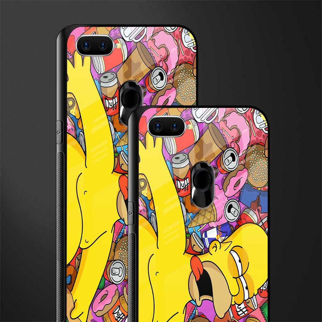 drunk homer simpsons glass case for oppo a7 image-2