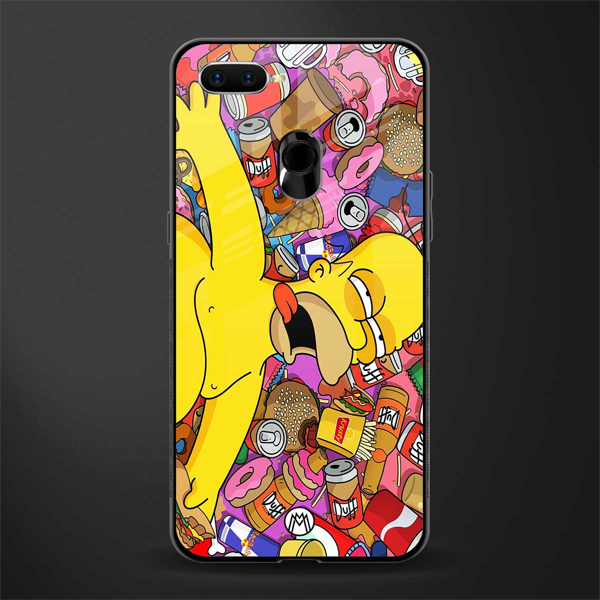 drunk homer simpsons glass case for oppo a12 image