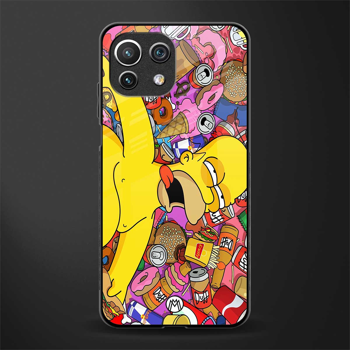 drunk homer simpsons glass case for mi 11 lite image