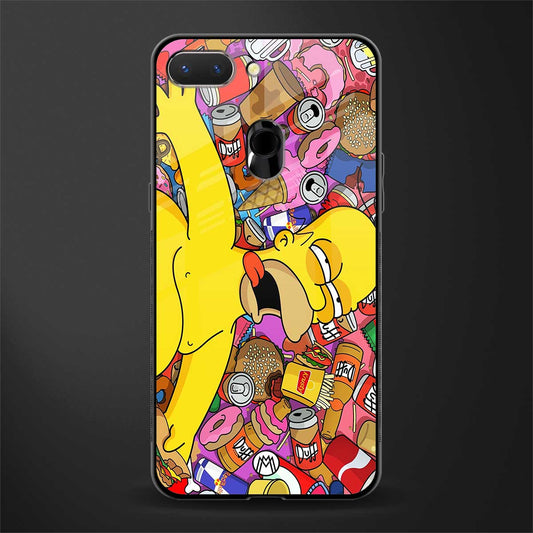 drunk homer simpsons glass case for oppo a5 image