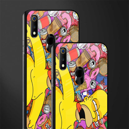drunk homer simpsons glass case for realme 3 pro image-2