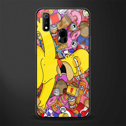 drunk homer simpsons glass case for realme 3 pro image