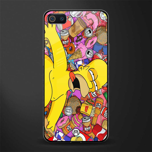 drunk homer simpsons glass case for realme c2 image