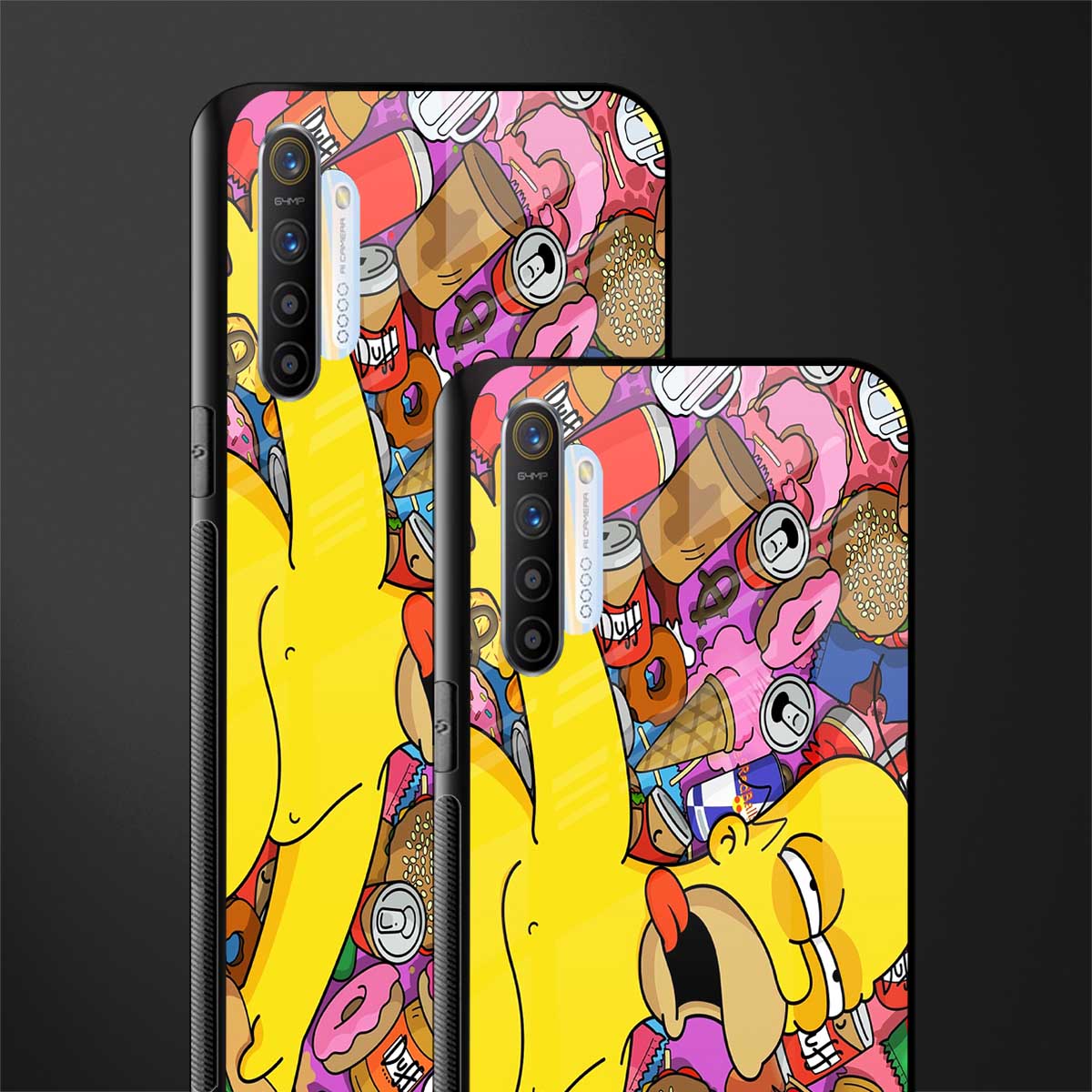 drunk homer simpsons glass case for realme xt image-2