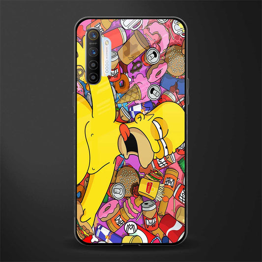 drunk homer simpsons glass case for realme x2 image