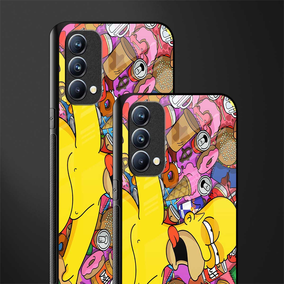 drunk homer simpsons glass case for oppo f19s image-2