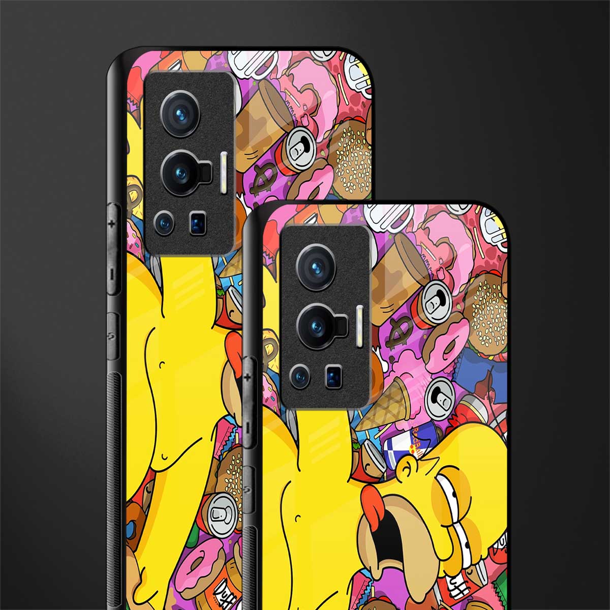 drunk homer simpsons glass case for vivo x70 pro image-2