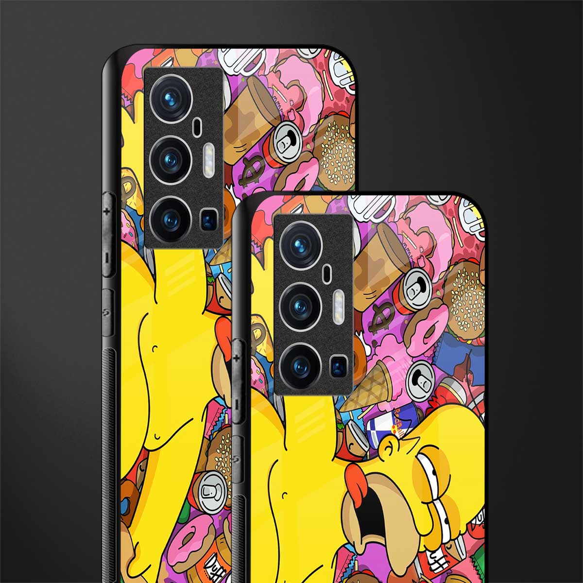 drunk homer simpsons glass case for vivo x70 pro plus image-2