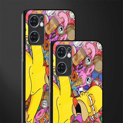 drunk homer simpsons glass case for oppo reno7 5g image-2