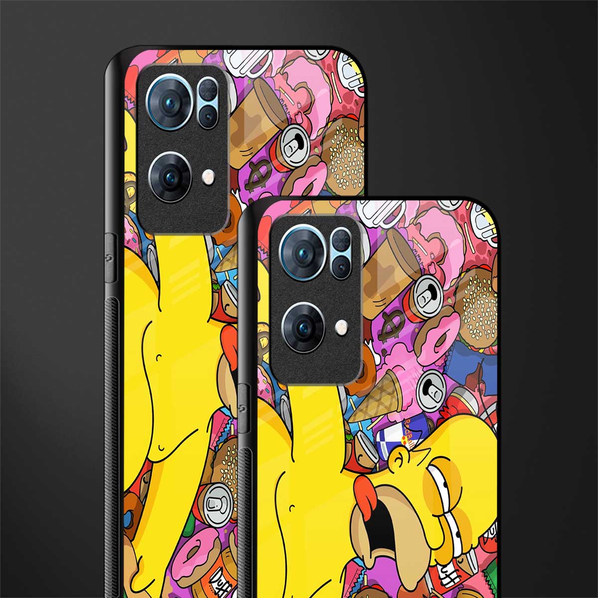 drunk homer simpsons glass case for oppo reno7 pro 5g image-2