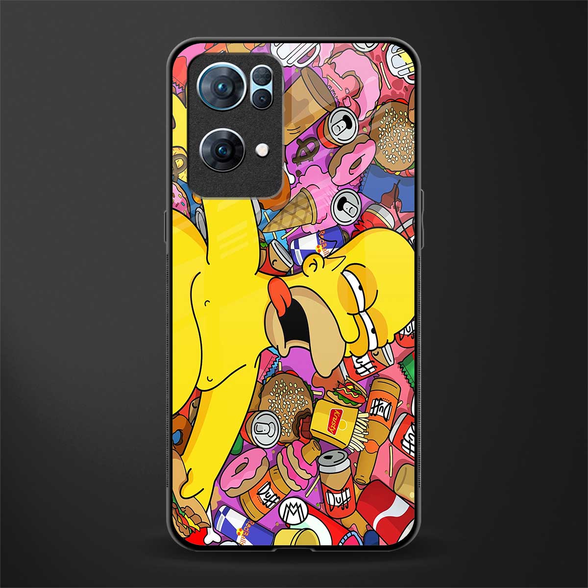 drunk homer simpsons glass case for oppo reno7 pro 5g image
