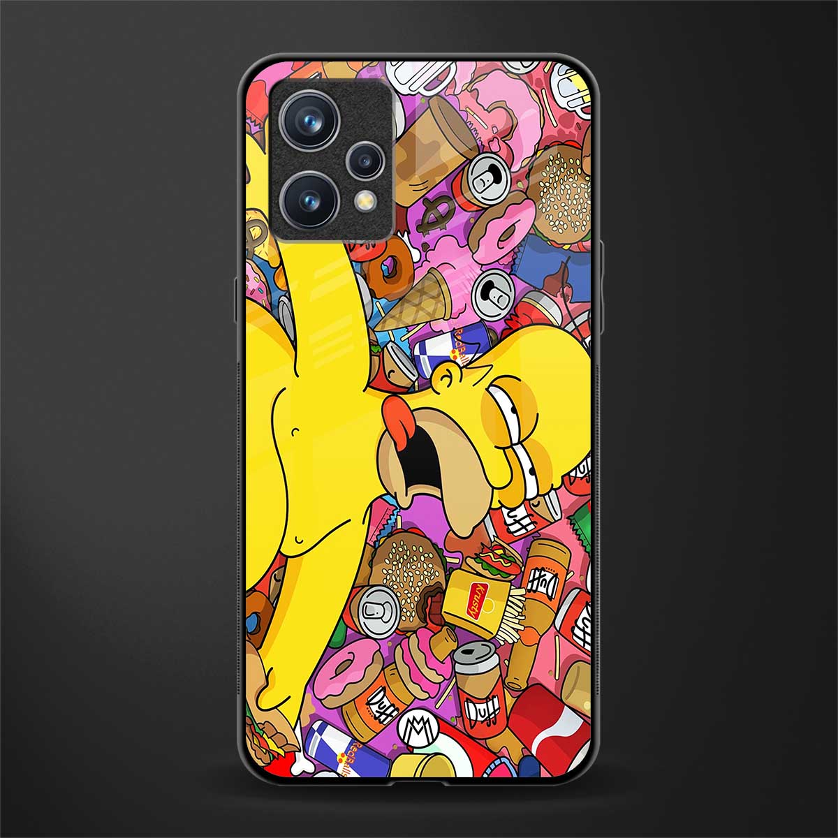 drunk homer simpsons glass case for realme 9 4g image