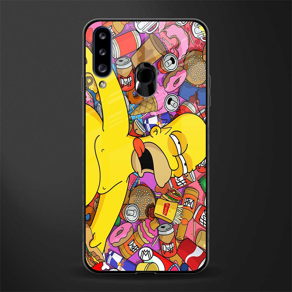 drunk homer simpsons glass case for samsung galaxy a20s image