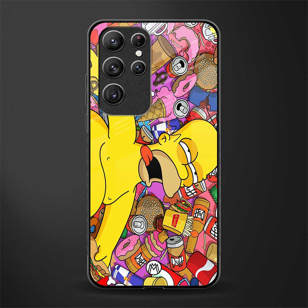 drunk homer simpsons glass case for samsung galaxy s22 ultra 5g image
