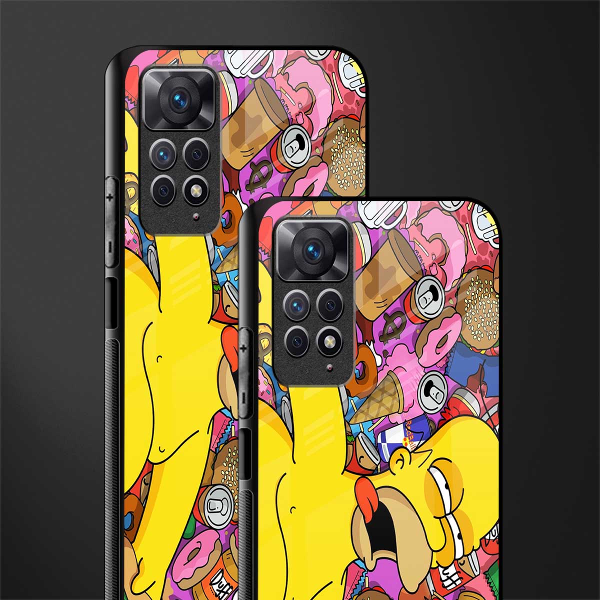 drunk homer simpsons glass case for redmi note 11s image-2
