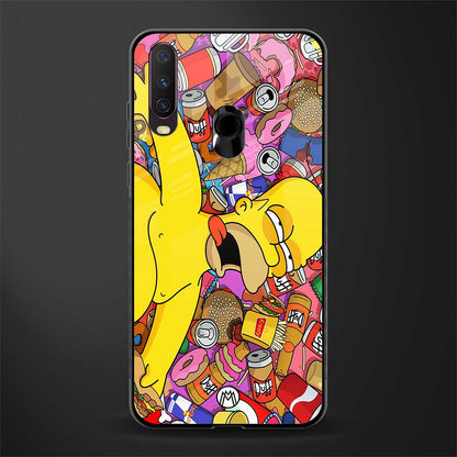 drunk homer simpsons glass case for vivo y17 image