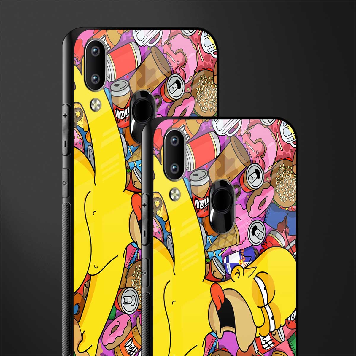drunk homer simpsons glass case for vivo y91 image-2