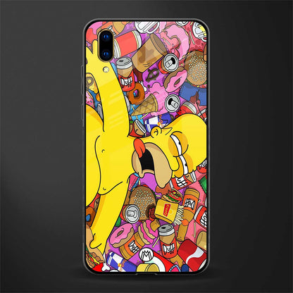 drunk homer simpsons glass case for vivo v11 pro image