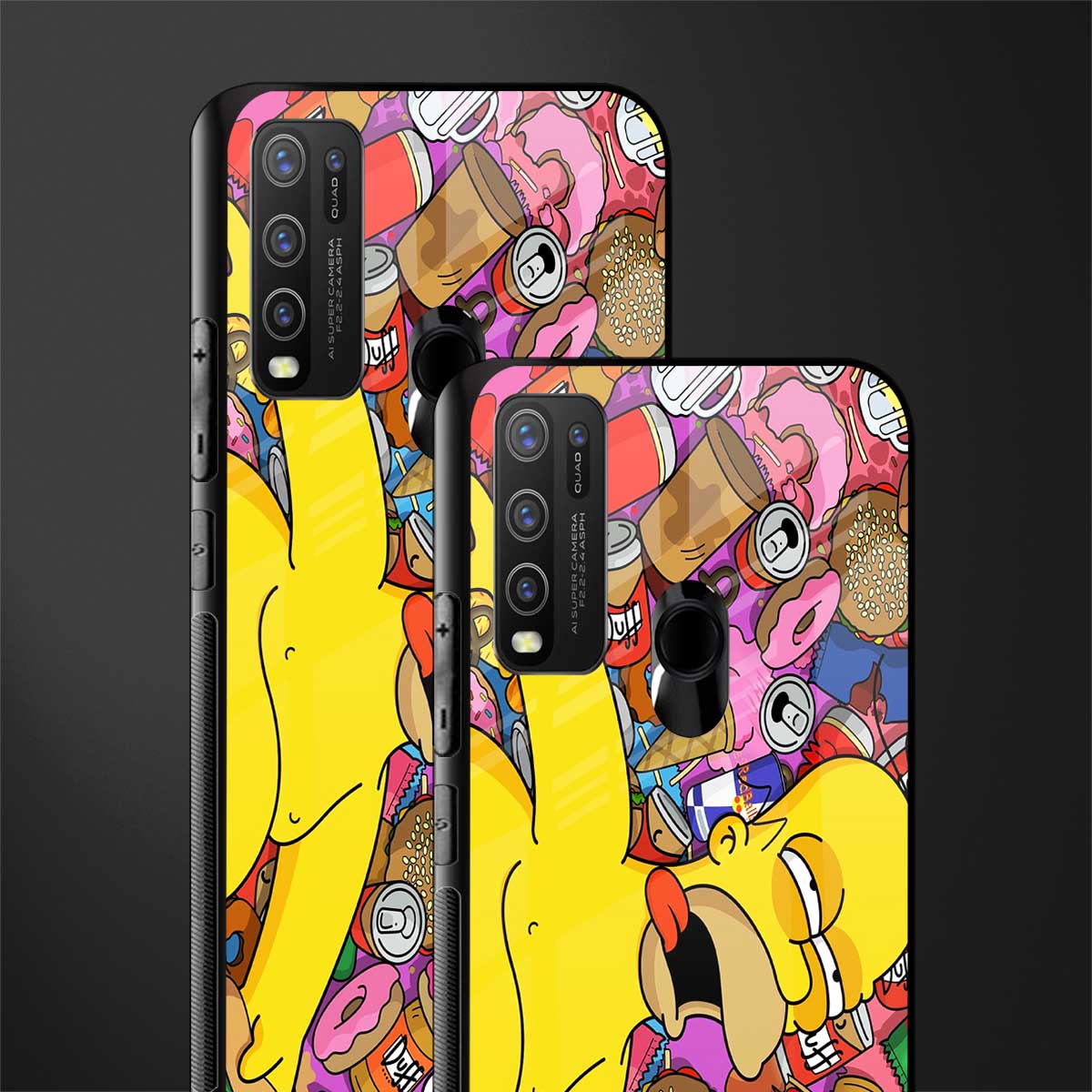 drunk homer simpsons glass case for vivo y30 image-2
