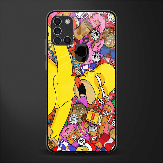 drunk homer simpsons glass case for samsung galaxy a21s image
