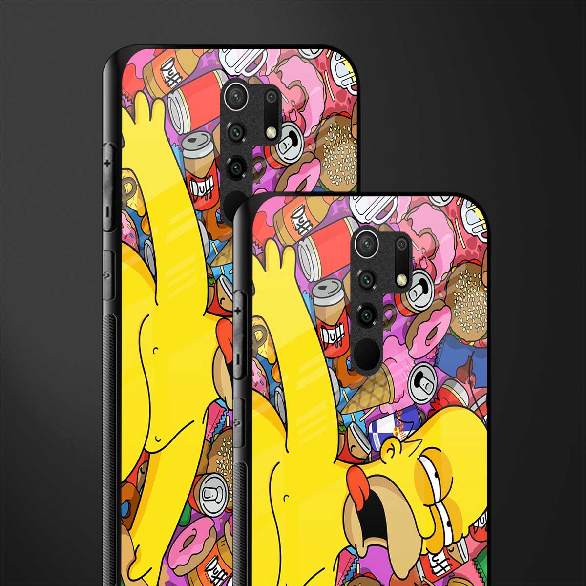 drunk homer simpsons glass case for poco m2 image-2