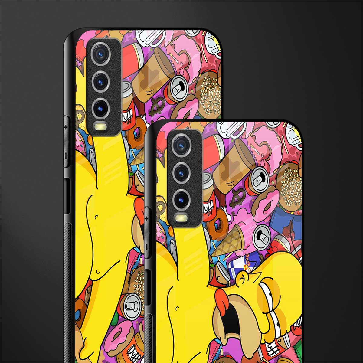 drunk homer simpsons glass case for vivo y12s image-2