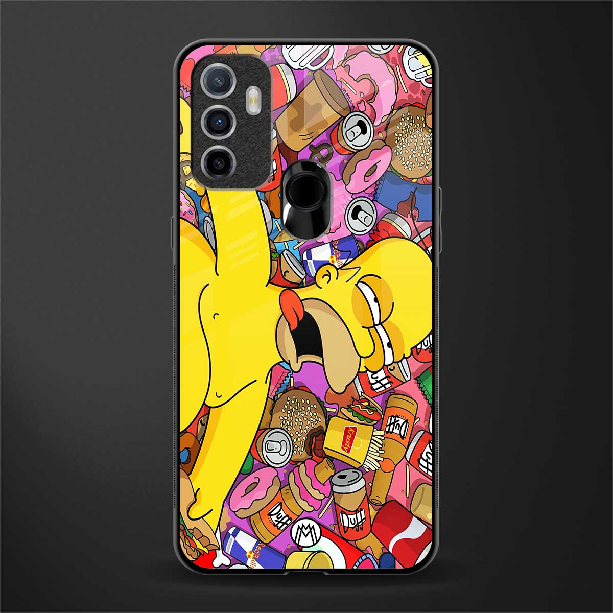 drunk homer simpsons glass case for oppo a53 image