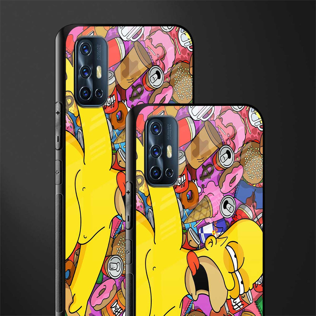 drunk homer simpsons glass case for vivo v17 image-2