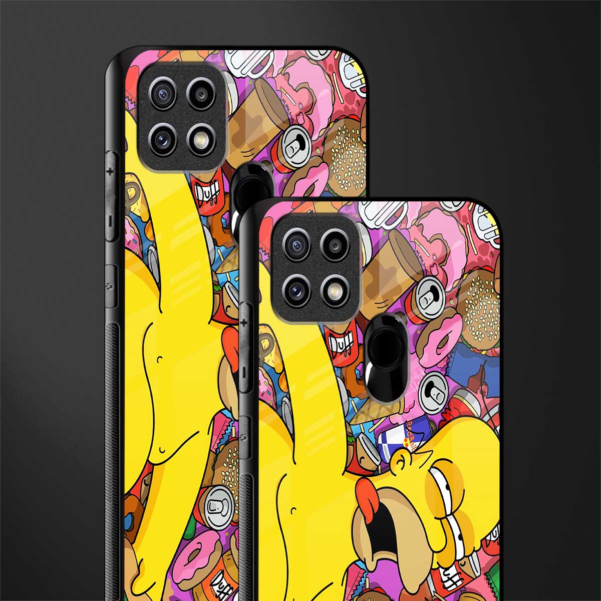 drunk homer simpsons glass case for oppo a15s image-2