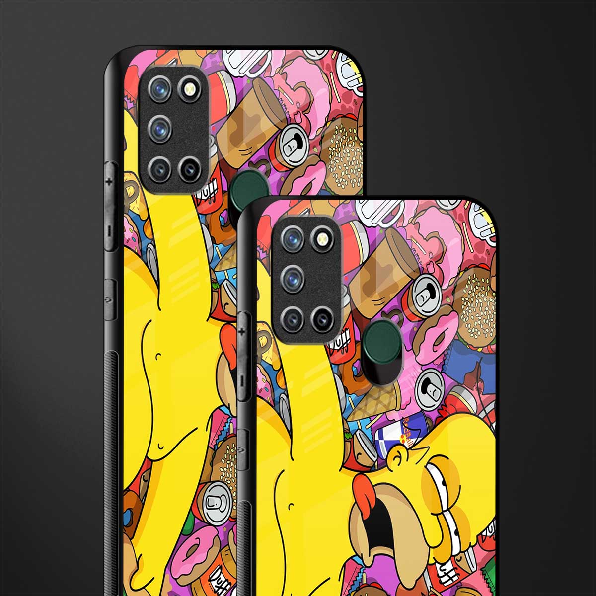 drunk homer simpsons glass case for realme 7i image-2