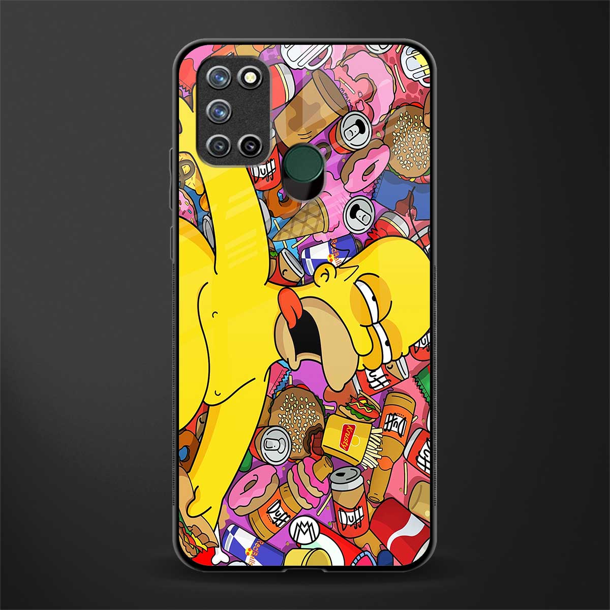 drunk homer simpsons glass case for realme 7i image