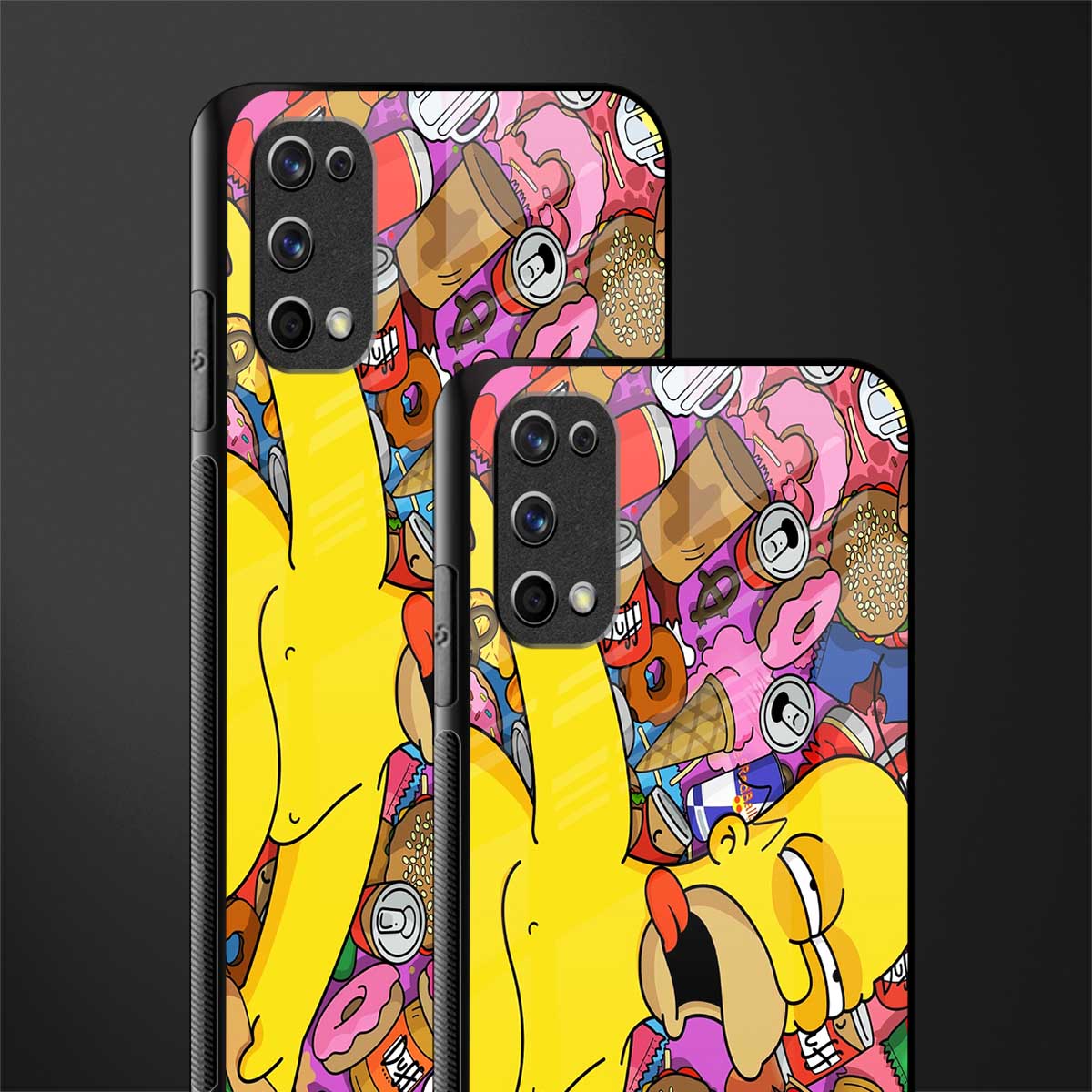 drunk homer simpsons glass case for realme 7 pro image-2