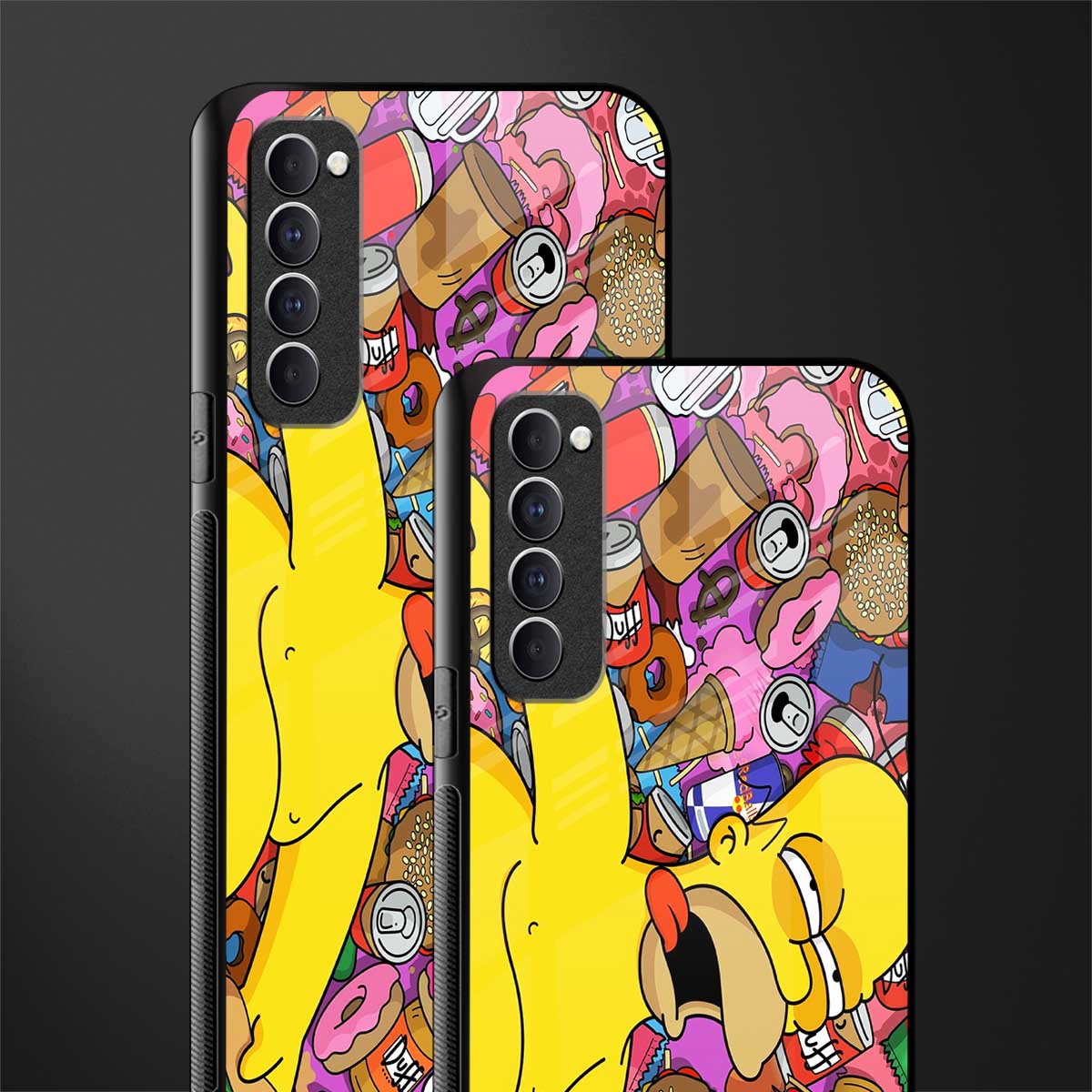 drunk homer simpsons glass case for oppo reno 4 pro image-2