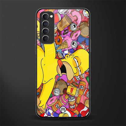 drunk homer simpsons glass case for oppo reno 4 pro image
