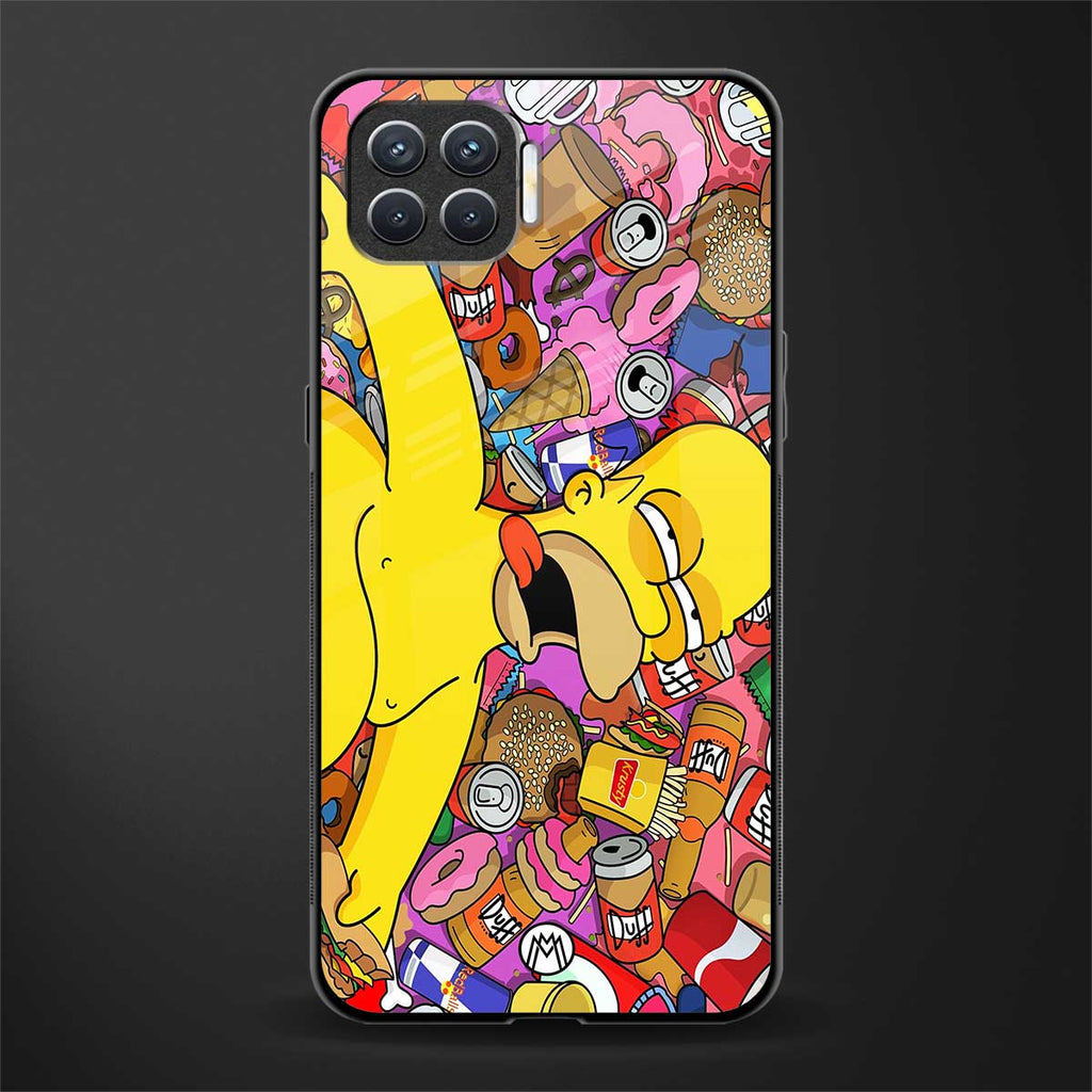 drunk homer simpsons glass case for oppo f17 image