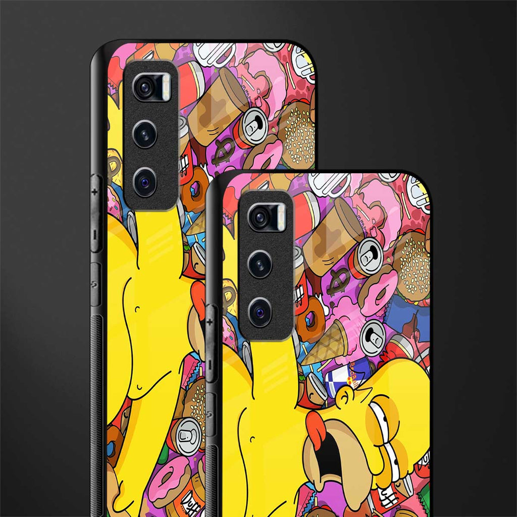 drunk homer simpsons glass case for vivo v20 se image-2
