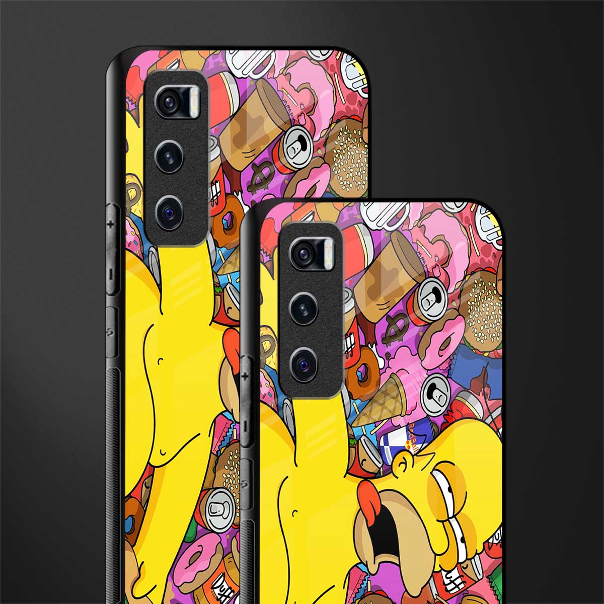 drunk homer simpsons glass case for vivo v20 se image-2