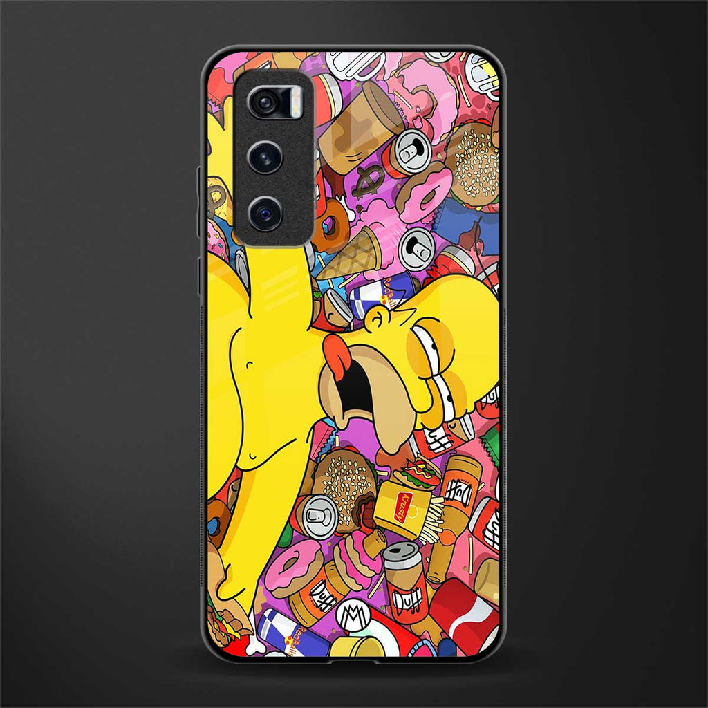 drunk homer simpsons glass case for vivo v20 se image
