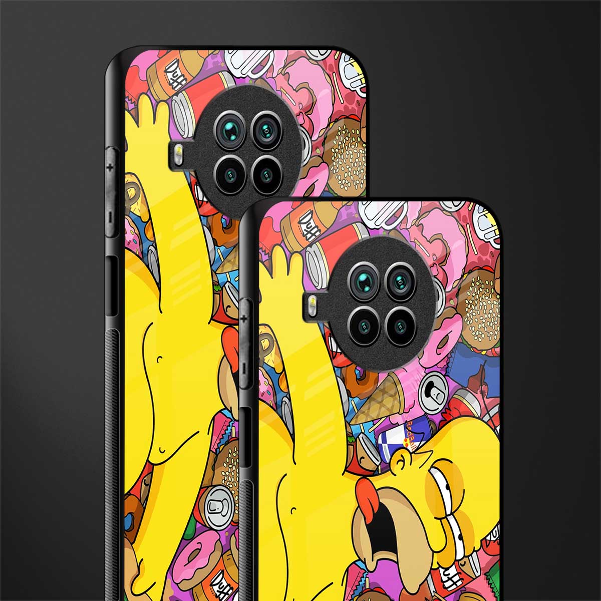 drunk homer simpsons glass case for mi 10i image-2