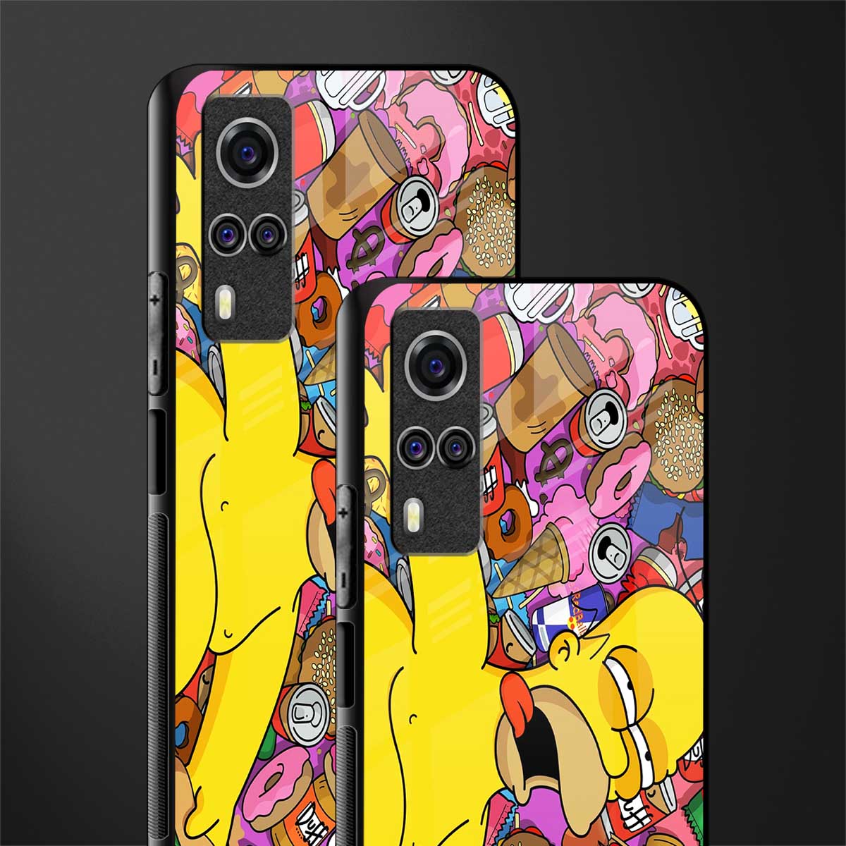 drunk homer simpsons glass case for vivo y51a image-2