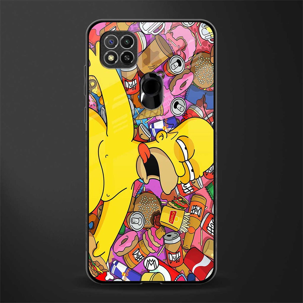 drunk homer simpsons glass case for redmi 9c image