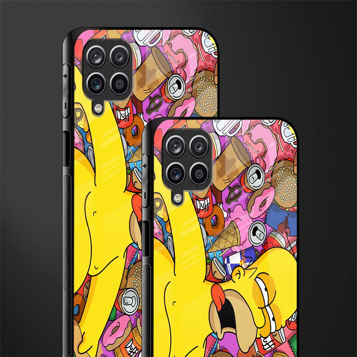 drunk homer simpsons glass case for samsung galaxy m12 image-2